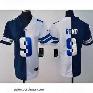 Breathtaking Nike Dallas Cowboys #9 Tony Romo Blue White Split NFL Jerseys