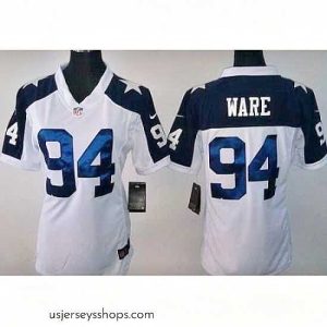 Stellar Nike Dallas Cowboys 94 DeMarcus Ware White Thanksgivings NFL Jerseys