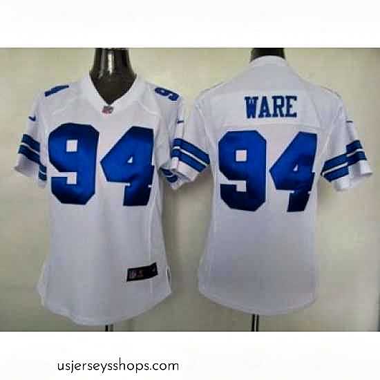 Stellar Nike Dallas Cowboys 94# Ware White Jerseys