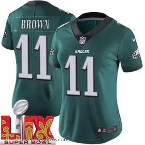 Stellar Philadelphia Eagles A.J. Brown #11 Green 2024 2025 Super Bowl LIX F.U.S.E Stitched NFL Jersey