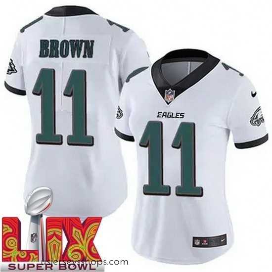 Enchanting Philadelphia Eagles A.J. Brown #11 White 2024 2025 Super Bowl LIX F.U.S.E Stitched NFL Jersey
