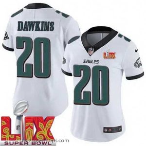 Sensational Philadelphia Eagles Brian Dawkins #20 White 2024 2025 Super Bowl LIX F.U.S.E Stitched NFL Jersey