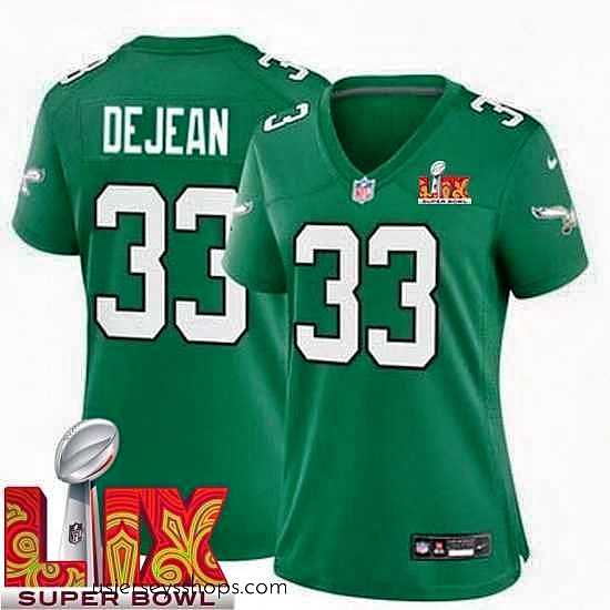 Captivating Philadelphia Eagles Cooper DeJean #33 Kelly Green 2024 2025 Super Bowl LIX F.U.S.E Stitched NFL Jersey