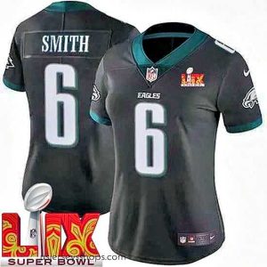 Stunning Philadelphia Eagles DeVonta Smith #6 Black 2024 2025 Super Bowl LIX F.U.S.E Stitched NFL Jersey