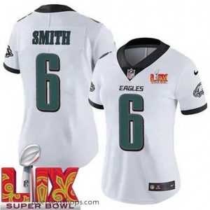 Captivating Philadelphia Eagles DeVonta Smith #6 White 2024 2025 Super Bowl LIX F.U.S.E Stitched NFL Jersey