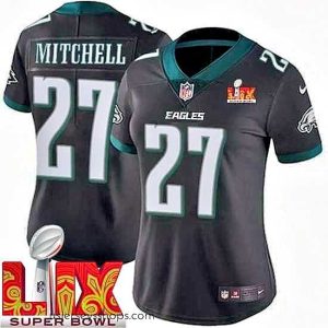 Captivating Philadelphia Eagles Quinyon Mitchell #27 Black 2024 2025 Super Bowl LIX F.U.S.E Stitched NFL Jersey