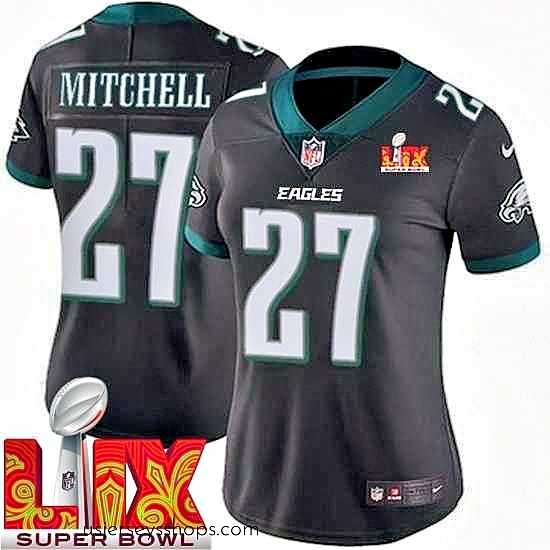 Captivating Philadelphia Eagles Quinyon Mitchell #27 Black 2024 2025 Super Bowl LIX F.U.S.E Stitched NFL Jersey