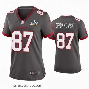 Glamorous Rob Gronkowski Buccaneers Pewter Super Bowl Lv Game Jersey