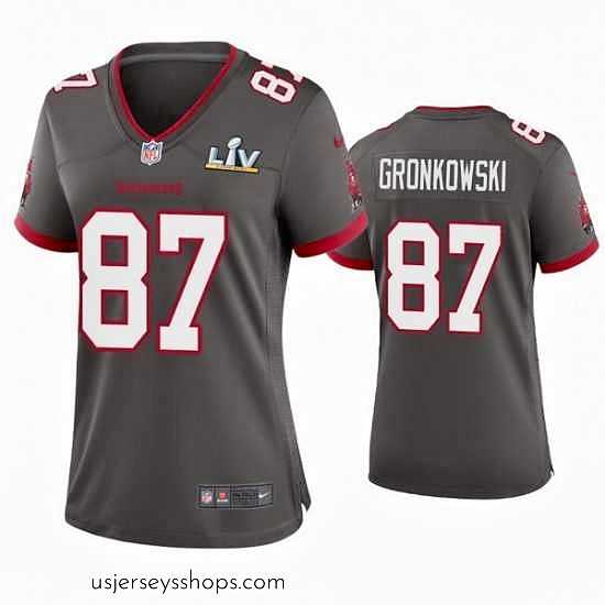 Glamorous Rob Gronkowski Buccaneers Pewter Super Bowl Lv Game Jersey