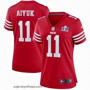 Exquisite San Francisco 49ers 11 Brandon Aiyuk Red 2023 F.U.S.E  Vapor Limited Stitched Football 2024 Super Bowl LVIII Jersey