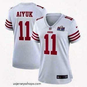 Stunning San Francisco 49ers 11 Brandon Aiyuk White 2023 F.U.S.E  Vapor Limited Stitched Football 2024 Super Bowl LVIII Jersey