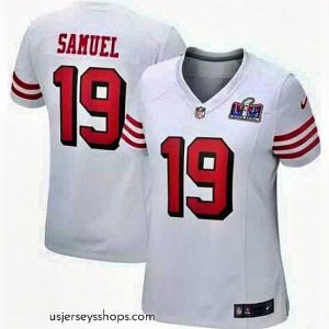 Sensational San Francisco 49ers 19 Deebo Samuel White Throwback 2023 F.U.S.E   Vapor Untouchable Limited Stitched Football 2024 Super Bowl LVIII Jersey
