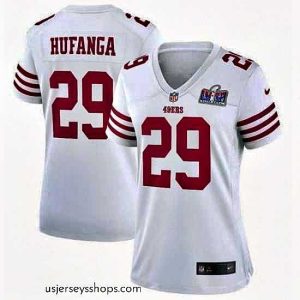 Captivating San Francisco 49ers 29 Talanoa Hufanga White 2023 F.U.S.E  With John Madden Patch Vapor Limited Stitched Football 2024 Super Bowl LVIII Jersey