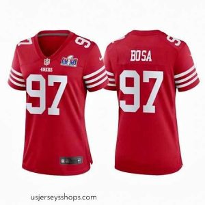 Sensational San Francisco 49ers 97 Nick Bosa Red 2023 F.U.S.E  Vapor Untouchable Limited Stitched Football 2024 Super Bowl LVIII Jersey