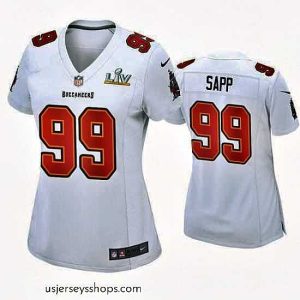 Stellar Warren Sapp Buccaneers White Super Bowl Lv Game Fashion Jersey