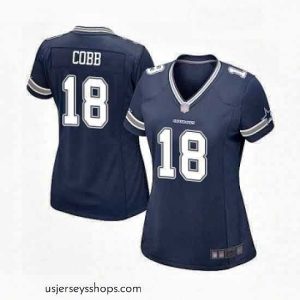 Breathtaking Womens Dallas Cowboys 18 Randall Cobb Game Navy Blue Team Color Football Jersey