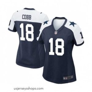 Alluring Womens Dallas Cowboys 18 Randall Cobb Game Navy Blue Throwback Alternate Football Jersey