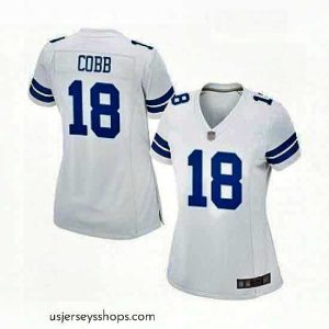 Magnificent Womens Dallas Cowboys 18 Randall Cobb Game White Football Jersey