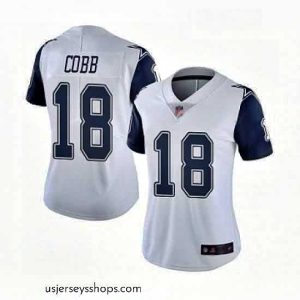 Exquisite Womens Dallas Cowboys 18 Randall Cobb Limited White Rush Vapor Untouchable Football Jersey