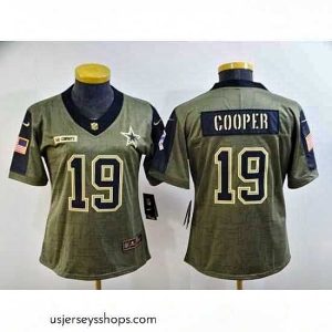Captivating Women's Dallas Cowboys #19 Amari Cooper Nike Olive 2021 Salute To Service Limited Player Jersey