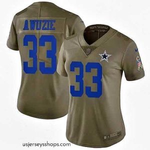 Alluring Womens Nike Cowboys #33 Chidobe Awuzie Olive  Stitched NFL Limited 2017 Salute to Service Jersey