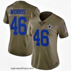 Stellar Womens Nike Cowboys #46 Alfred Morris Olive  Stitched NFL Limited 2017 Salute to Service Jersey