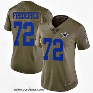 Exquisite Womens Nike Cowboys #72 Travis Frederick Olive  Stitched NFL Limited 2017 Salute to Service Jersey