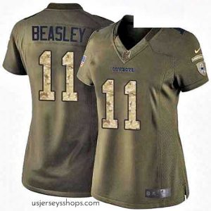 Glamorous Womens Nike Dallas Cowboys 11 Cole Beasley Elite Green Salute to Service NFL Jersey