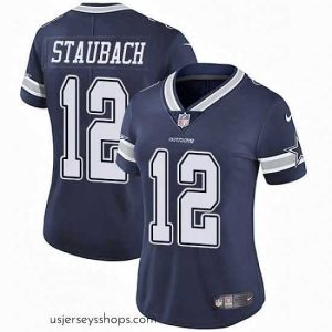 Breathtaking Womens Nike Dallas Cowboys 12 Roger Staubach Elite Navy Blue Team Color NFL Jersey
