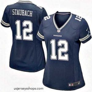 Exquisite Womens Nike Dallas Cowboys 12 Roger Staubach Game Navy Blue Team Color NFL Jersey