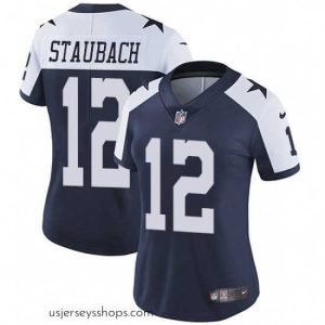 Enchanting Womens Nike Dallas Cowboys 12 Roger Staubach Navy Blue Throwback Alternate Vapor Untouchable Limited Player NFL Jersey