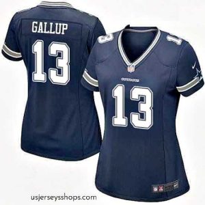 Stellar Womens Nike Dallas Cowboys 13 Michael Gallup Game Navy Blue Team Color NFL Jersey