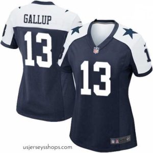 Captivating Womens Nike Dallas Cowboys 13 Michael Gallup Game Navy Blue Throwback Alternate NFL Jersey