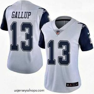 Exquisite Womens Nike Dallas Cowboys 13 Michael Gallup Limited White Rush Vapor Untouchable NFL Jersey