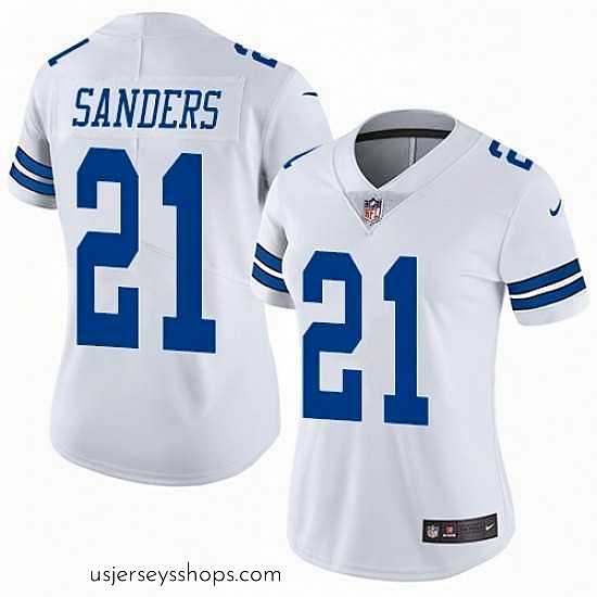 Stellar Womens Nike Dallas Cowboys 21 Deion Sanders White Vapor Untouchable Limited Player NFL Jersey