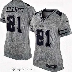 Enchanting Womens Nike Dallas Cowboys 21 Ezekiel Elliott Limited Gray Gridiron NFL Jersey