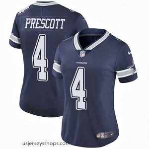 Alluring Womens Nike Dallas Cowboys 4 Dak Prescott Elite Navy Blue Team Color NFL Jersey