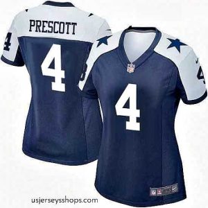 Captivating Womens Nike Dallas Cowboys 4 Dak Prescott Game Navy Blue Throwback Alternate NFL Jersey