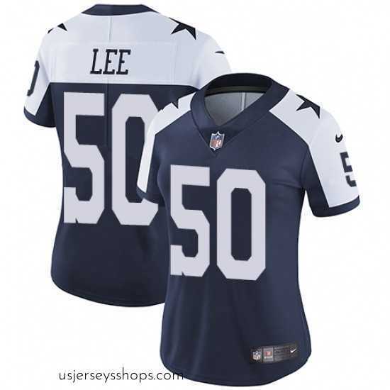 Stunning Womens Nike Dallas Cowboys 50 Sean Lee Elite Navy Blue Throwback Alternate NFL Jersey