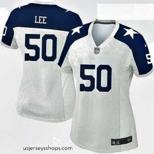 Alluring Womens Nike Dallas Cowboys 50 Sean Lee Elite White Throwback Alternate NFL Jersey