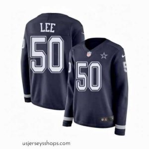 Alluring Womens Nike Dallas Cowboys 50 Sean Lee Limited Navy Blue Therma Long Sleeve NFL Jersey