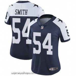 Stellar Womens Nike Dallas Cowboys 54 Jaylon Smith Elite Navy Blue Throwback Alternate NFL Jersey