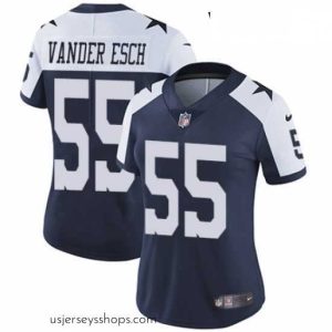 Alluring Womens Nike Dallas Cowboys 55 Leighton Vander Esch Navy Blue Throwback Alternate Vapor Untouchable Limited Player NFL Jersey