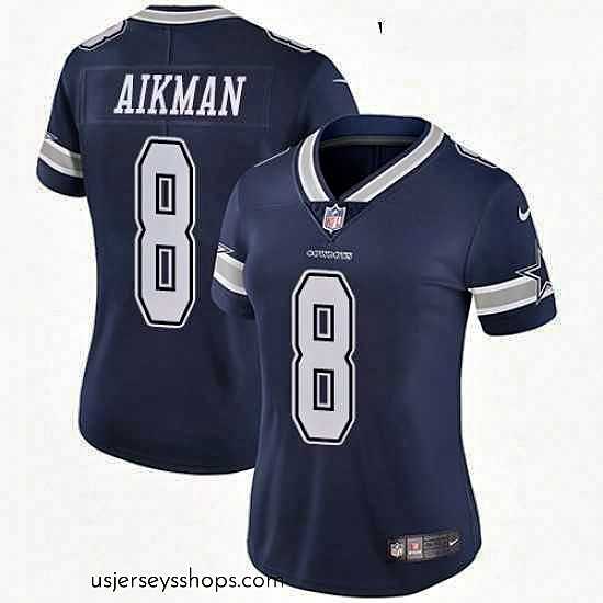 Stunning Womens Nike Dallas Cowboys 8 Troy Aikman Elite Navy Blue Team Color NFL Jersey