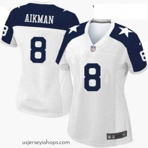 Alluring Womens Nike Dallas Cowboys 8 Troy Aikman Elite White Throwback Alternate NFL Jersey
