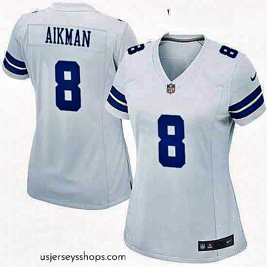 Stunning Womens Nike Dallas Cowboys 8 Troy Aikman Game White NFL Jersey