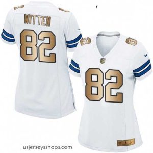 Enchanting Womens Nike Dallas Cowboys 82 Jason Witten Elite WhiteGold NFL Jersey