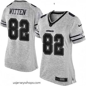 Alluring Womens Nike Dallas Cowboys 82 Jason Witten Limited Gray Gridiron II NFL Jersey