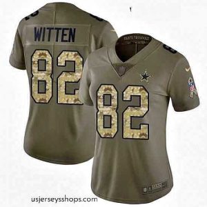 Magnificent Womens Nike Dallas Cowboys 82 Jason Witten Limited OliveCamo 2017 Salute to Service NFL Jersey