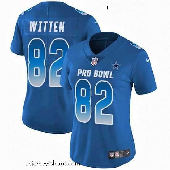 Glamorous Womens Nike Dallas Cowboys 82 Jason Witten Limited Royal Blue 2018 Pro Bowl NFL Jersey